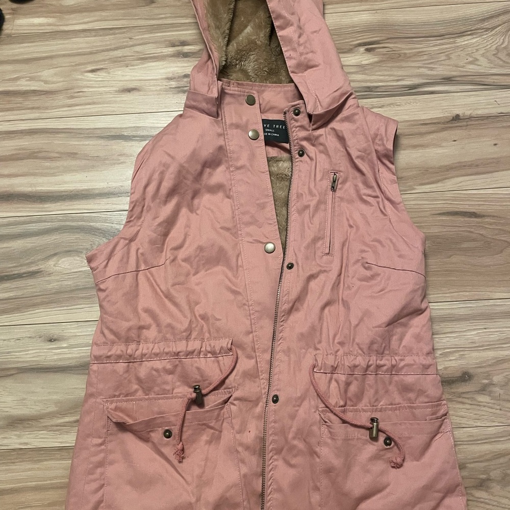 Love Tree Pink Quilted Hooded Vest